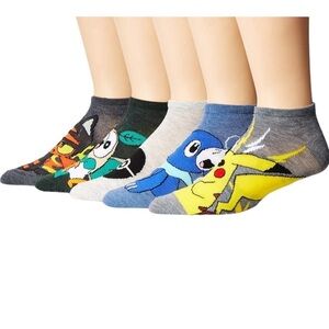 Pokemon Men's 5 Pack No Show Socks (new)